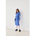 Knitted dress "Flowers" white/blue